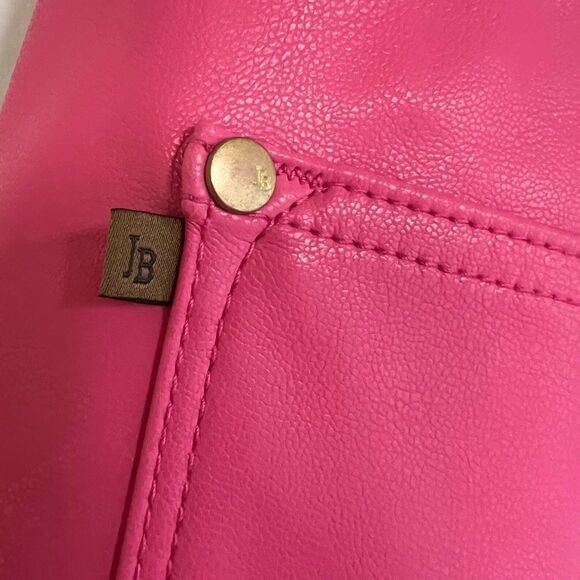 JUDY BLUE Tummy Control Faux Leather Pants Hot Pink Size 20W Straight NWT New - Picture 11 of 16